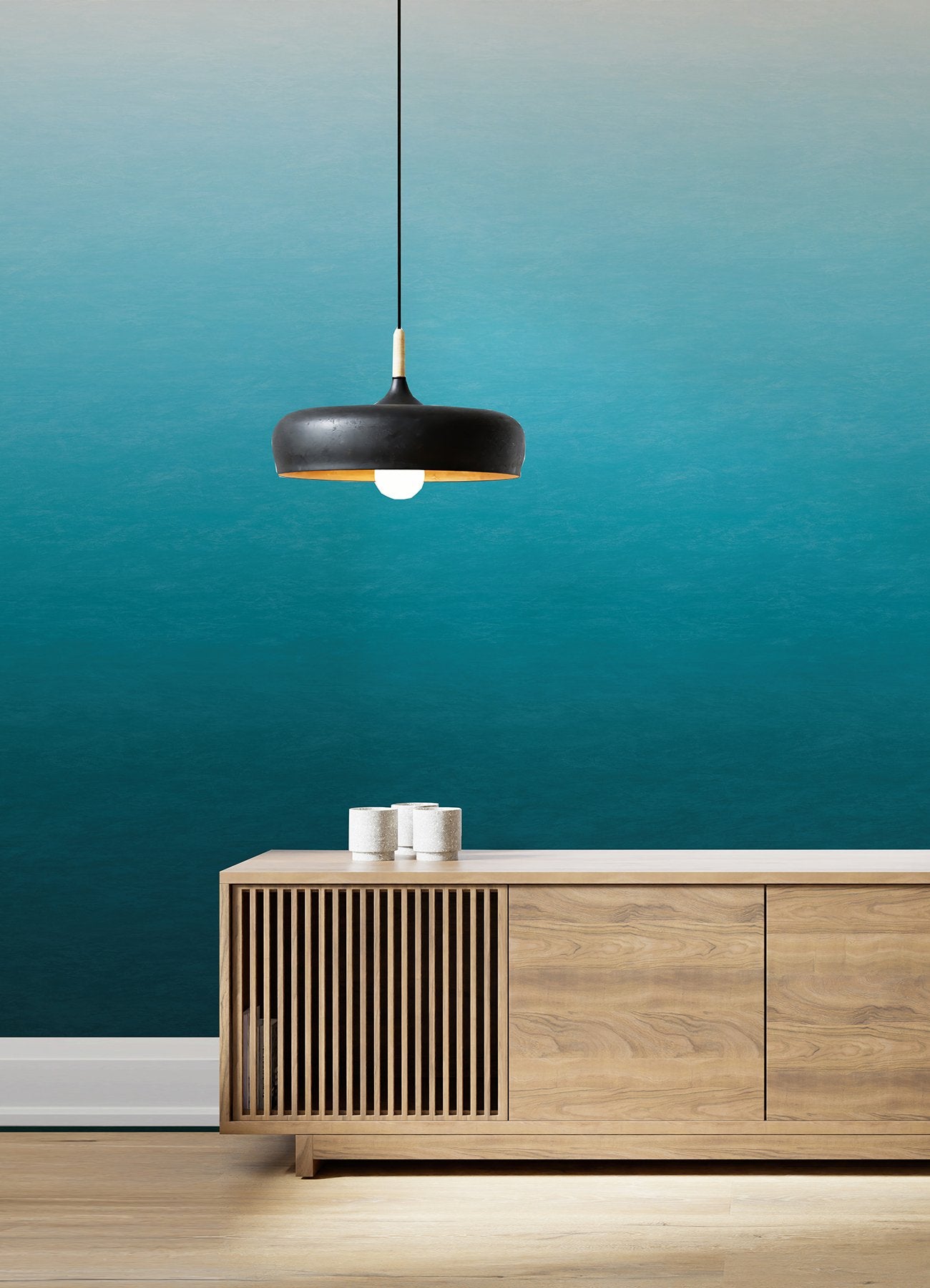 Caribbean Sea Teal Blue Ombre Wall Mural in Teal Blue Gradient - A-Street Prints ASTM5043