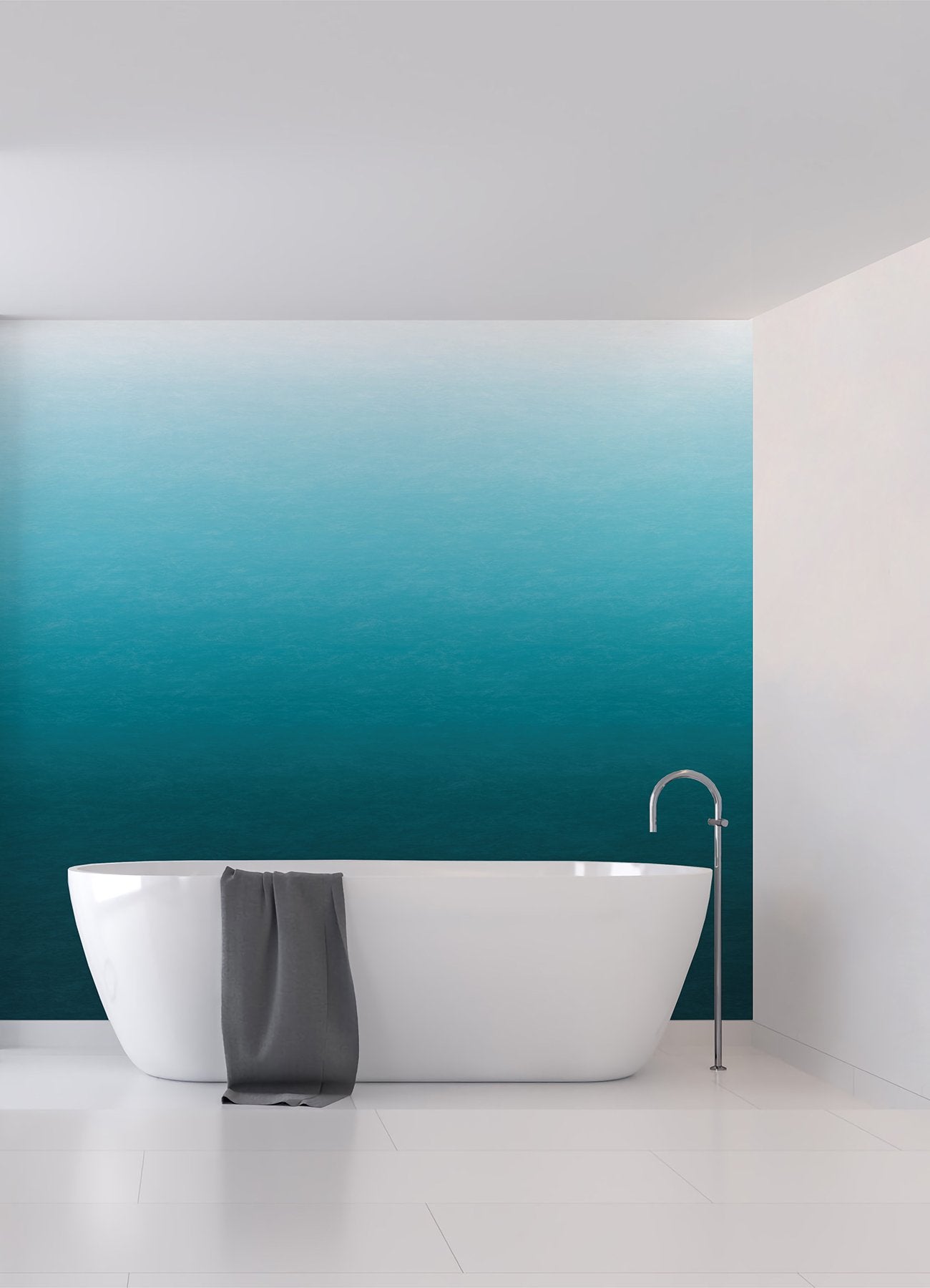 Caribbean Sea Teal Blue Ombre Wall Mural in Teal Blue Gradient - A-Street Prints ASTM5043