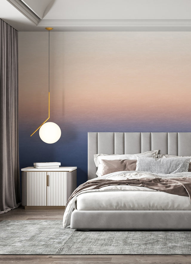 Sunrise Orange & Blue Ombre Wall Mural with Modern Gradient Pattern - A-Street Prints ASTM5044