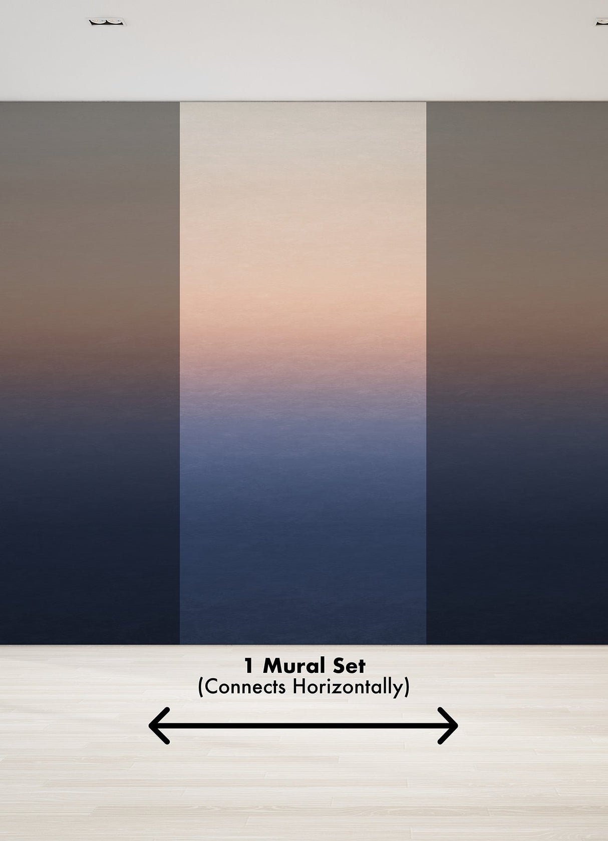 Sunrise Orange & Blue Ombre Wall Mural with Modern Gradient Pattern - A-Street Prints ASTM5044