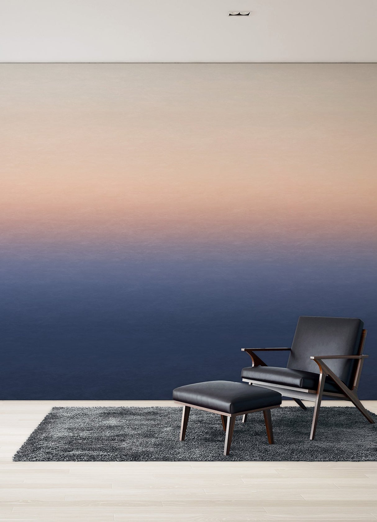 Sunrise Orange & Blue Ombre Wall Mural with Modern Gradient Pattern - A-Street Prints ASTM5044