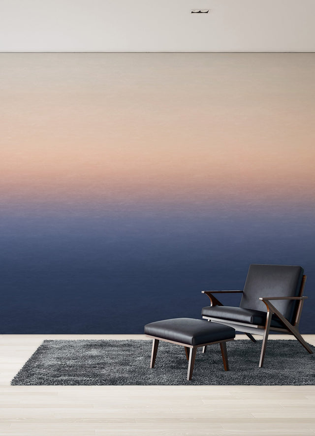 Sunrise Orange & Blue Ombre Wall Mural with Modern Gradient Pattern - A-Street Prints ASTM5044