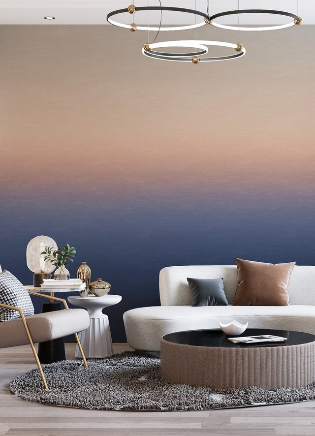Sunrise Orange & Blue Ombre Wall Mural with Modern Gradient Pattern - A-Street Prints ASTM5044