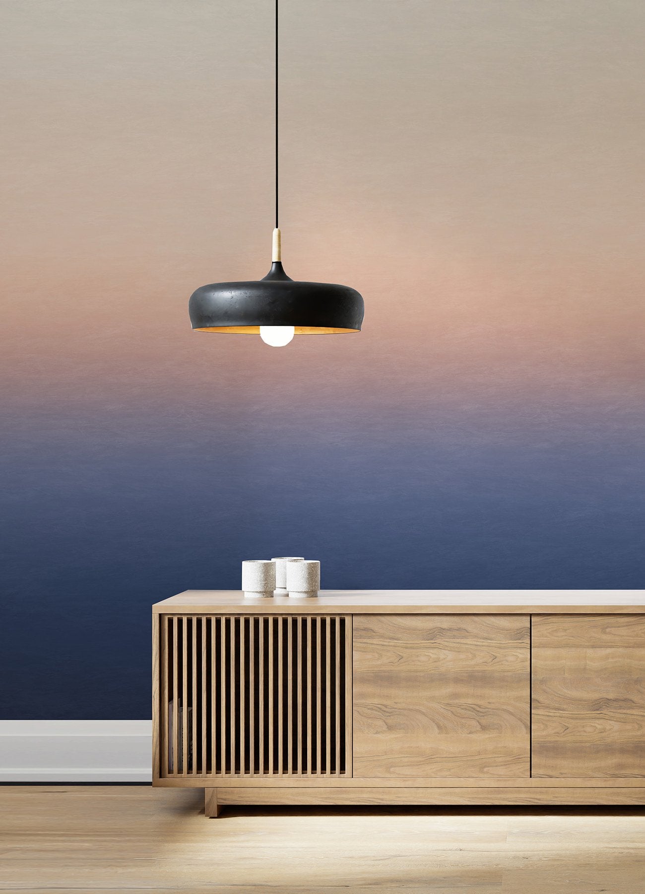 Sunrise Orange & Blue Ombre Wall Mural with Modern Gradient Pattern - A-Street Prints ASTM5044