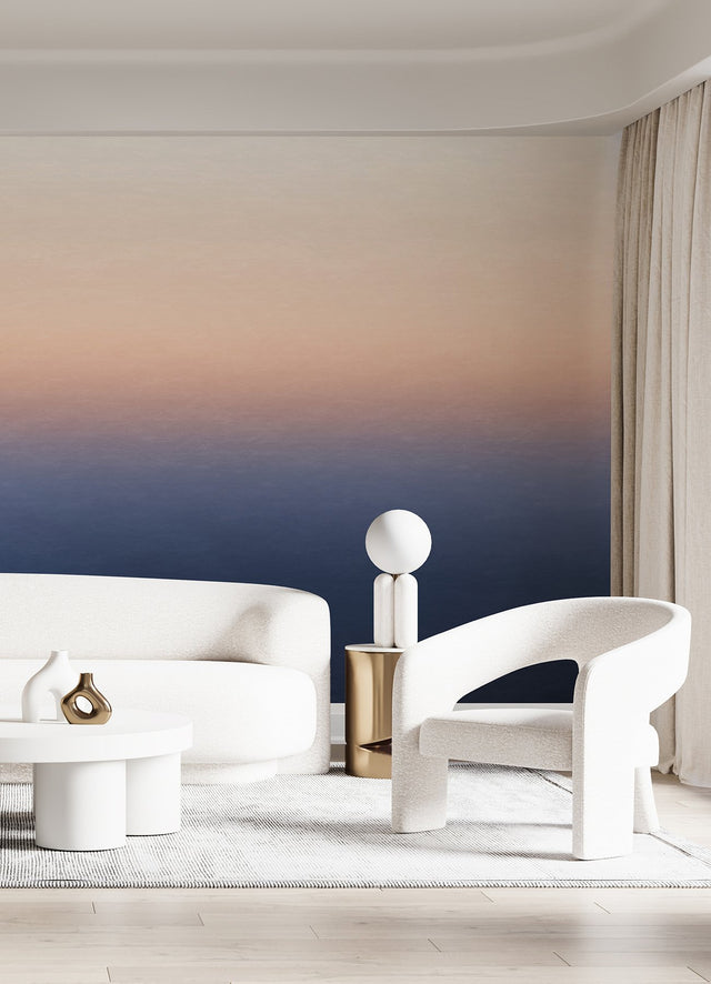 Sunrise Orange & Blue Ombre Wall Mural with Modern Gradient Pattern - A-Street Prints ASTM5044