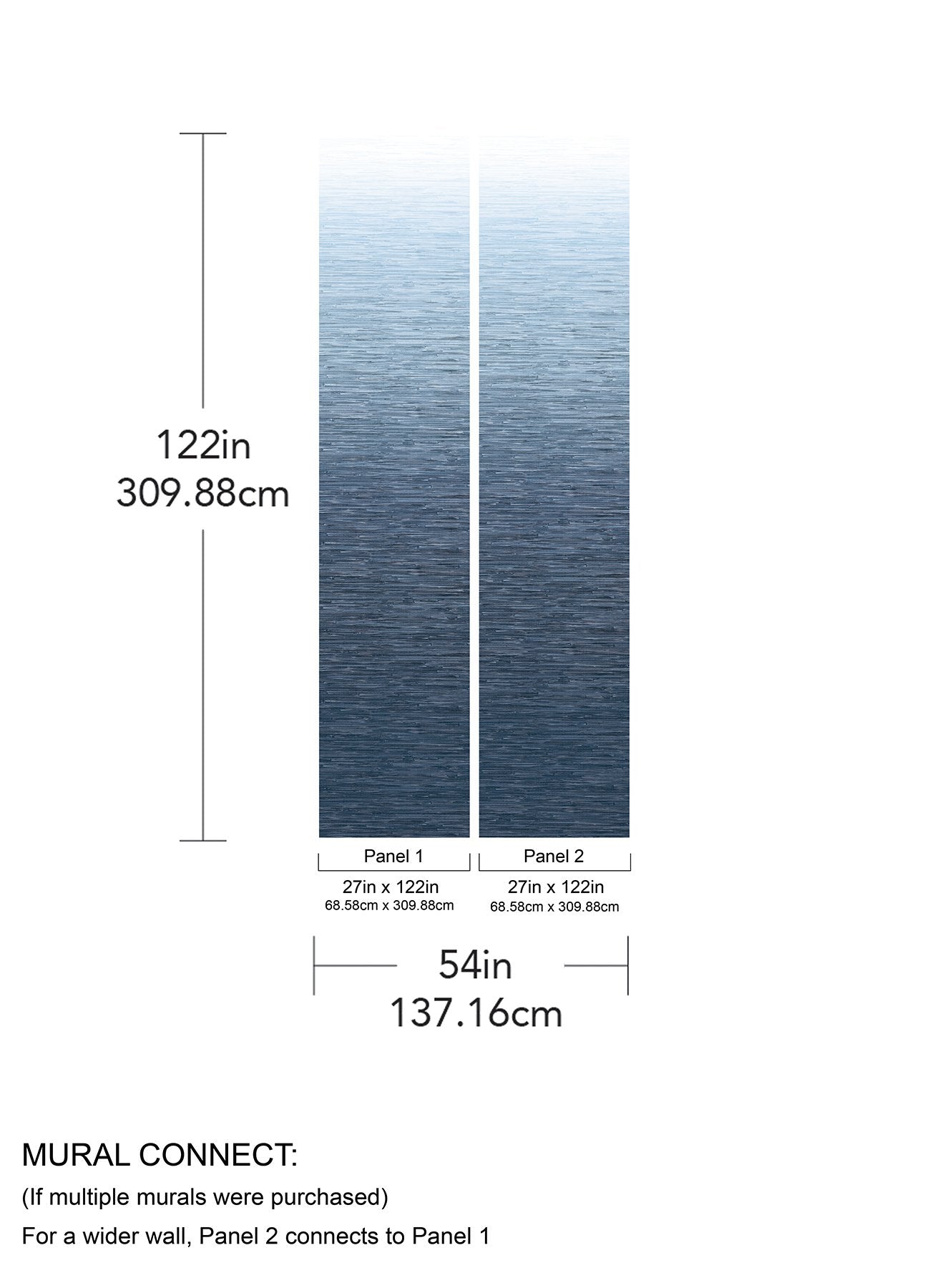 Into the Deep Dark Blue Ombre Wall Mural with Textural Gradient - A-Street Prints ASTM5046