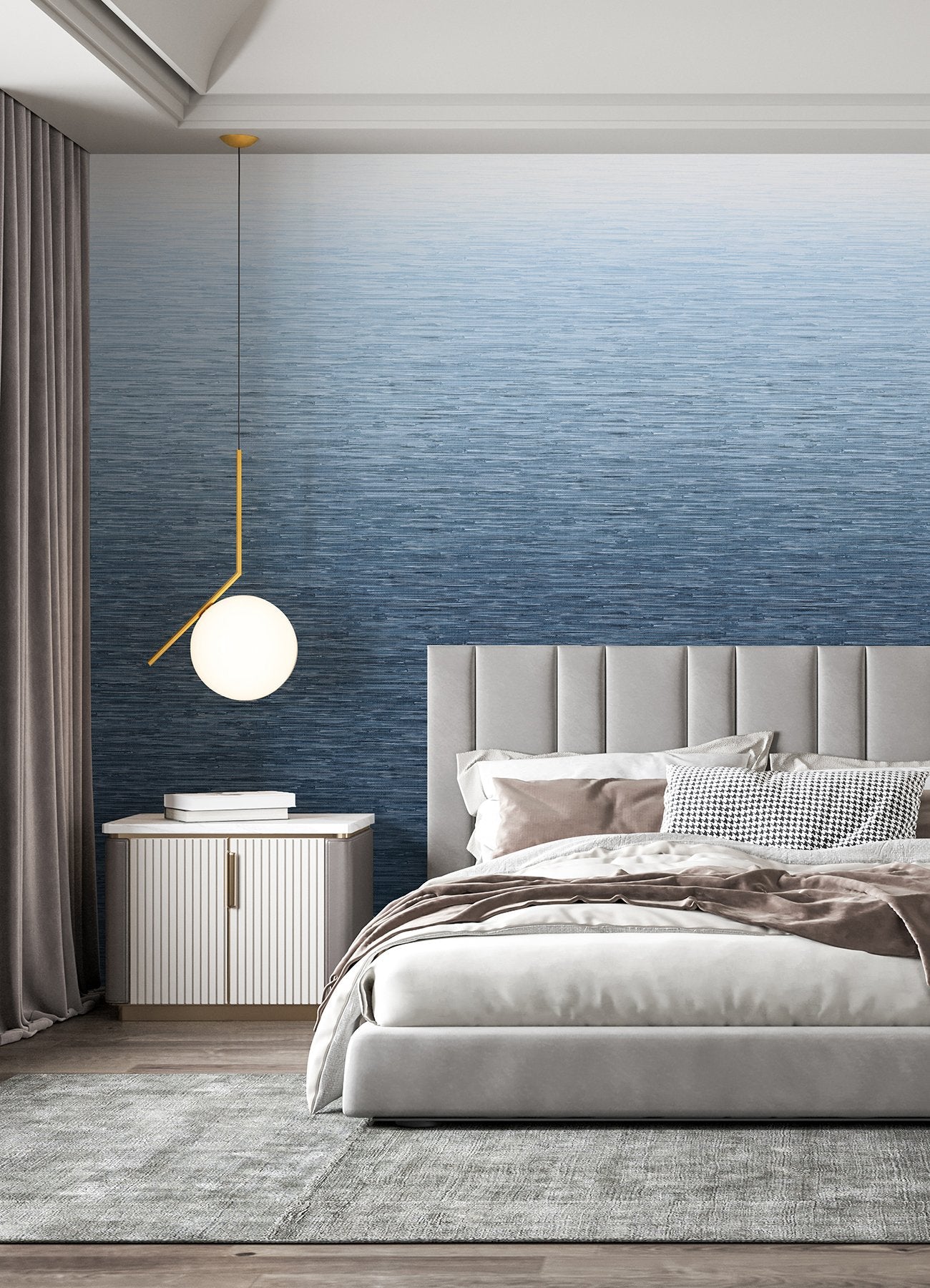 Into the Deep Dark Blue Ombre Wall Mural with Textural Gradient - A-Street Prints ASTM5046