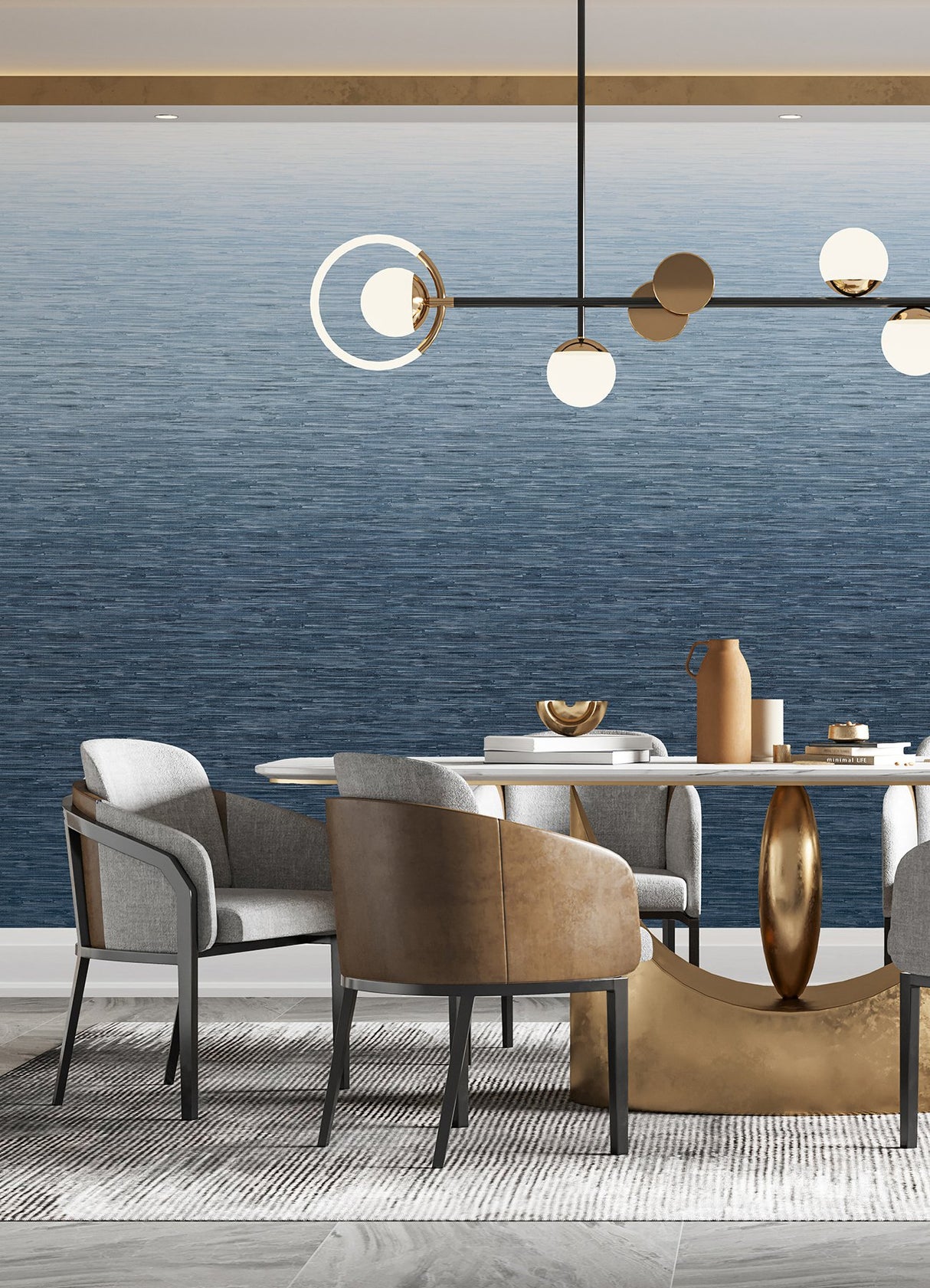 Into the Deep Dark Blue Ombre Wall Mural with Textural Gradient - A-Street Prints ASTM5046