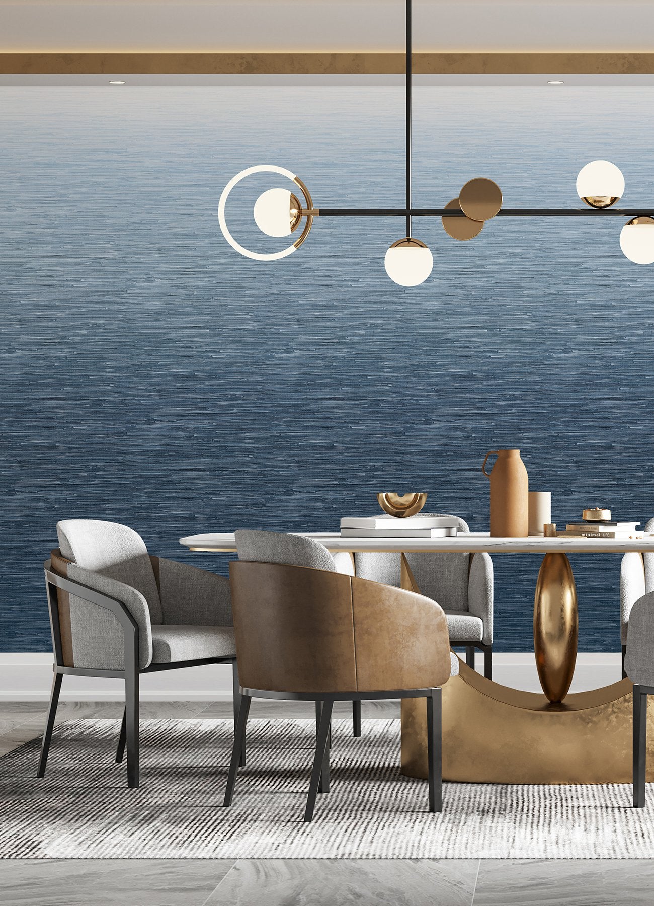 Into the Deep Dark Blue Ombre Wall Mural with Textural Gradient - A-Street Prints ASTM5046