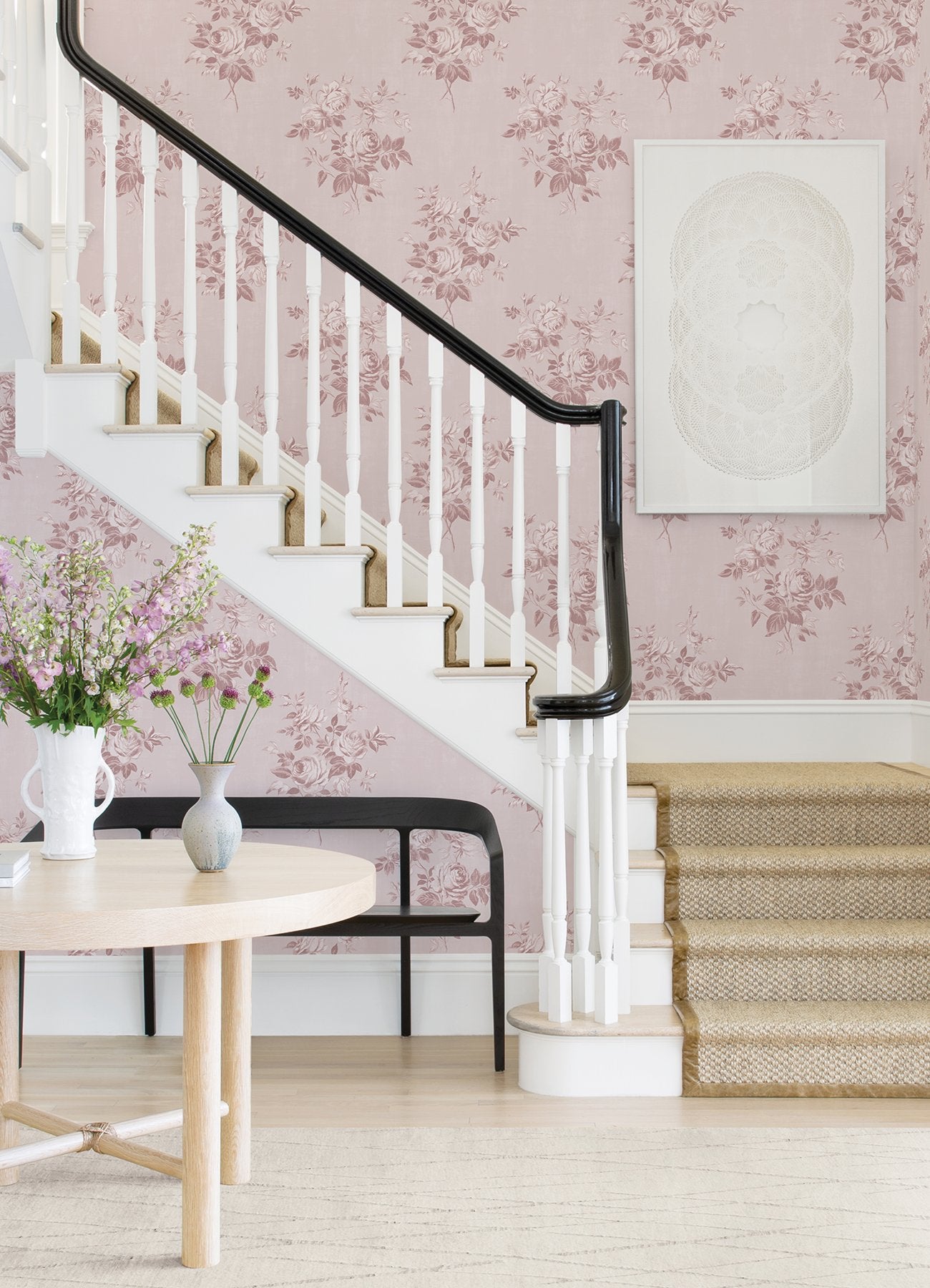 Rosecliff Floral Blush Peel & Stick Wallpaper
