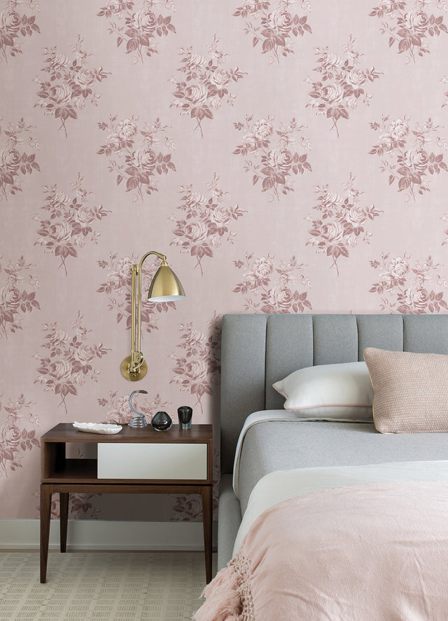 Rosecliff Floral Blush Peel & Stick Wallpaper