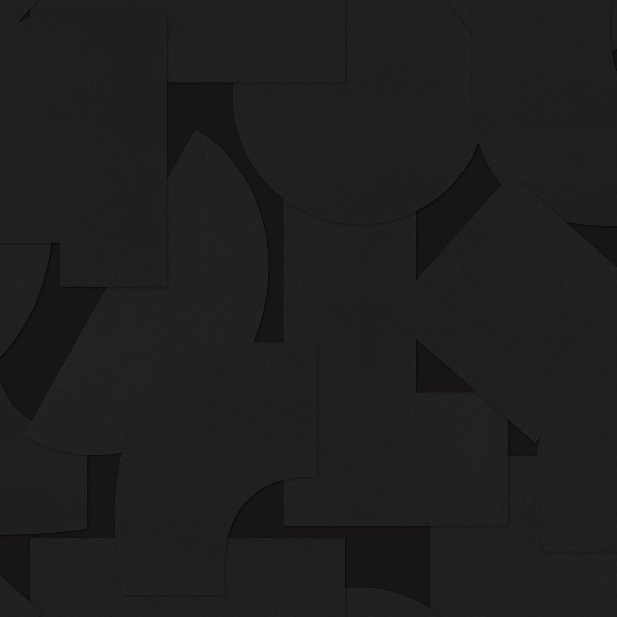Bas Shapes Black Peel & Stick Wallpaper with Modern Geometric Pattern - NuWallpaper ATS4749