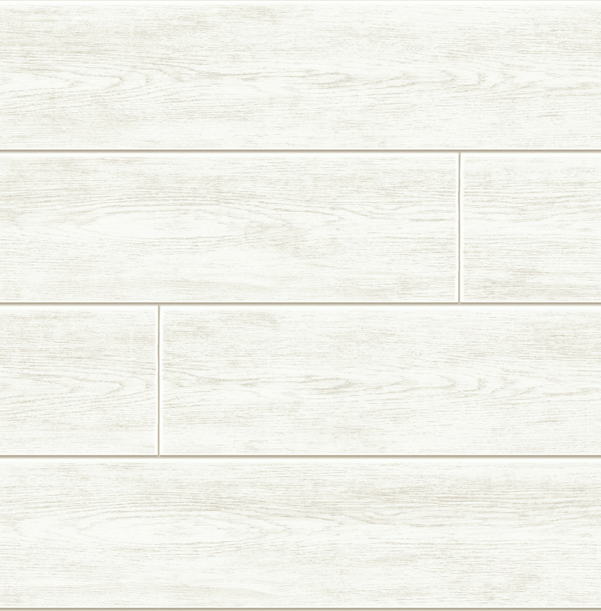 Off-white shiplap peel and stick wallpaper with horizontal wood plank look