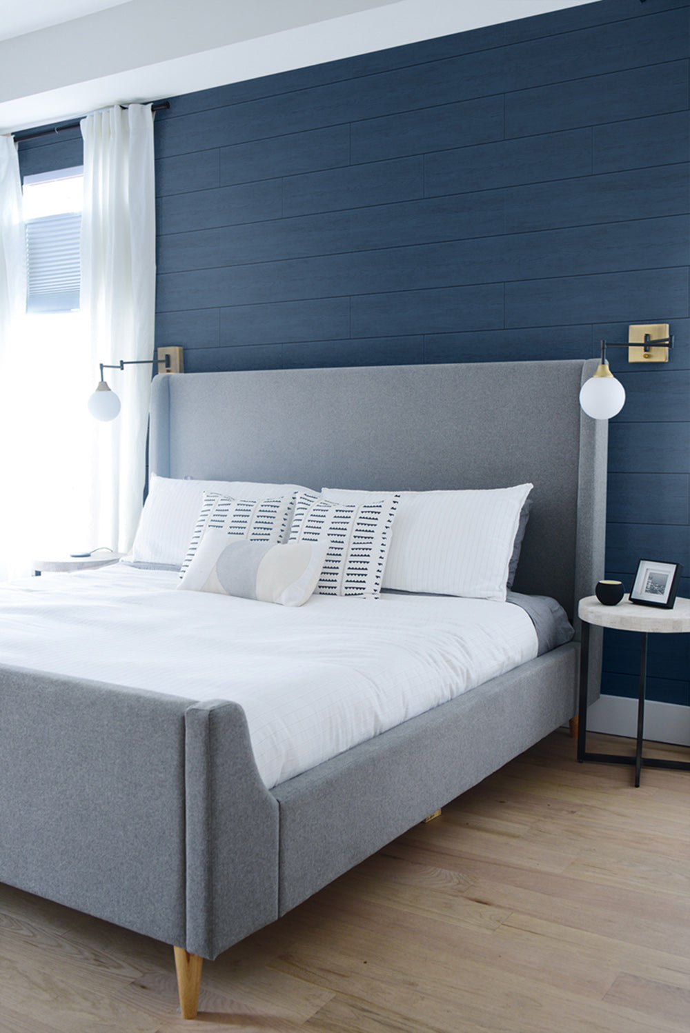 Coastal Blue Shiplap Coastal Blue by NextWall Peel & Stick Shiplap Wallpaper – NextWall AX10902