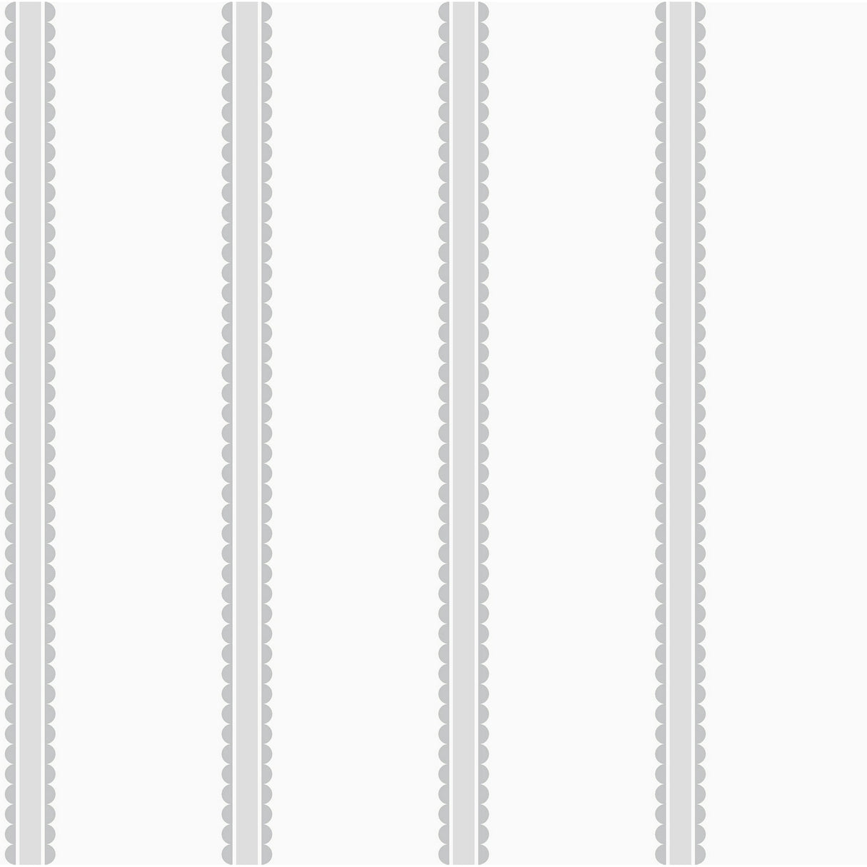 Advantage Bobbin Stripe Grey Scalloped Wallpaper roll and pattern