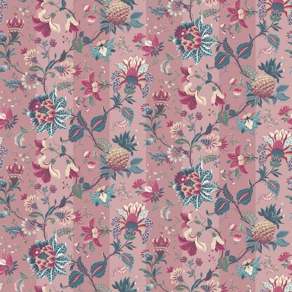 Arthouse Cornelia Pink Floral Stripe Wallpaper in Pink