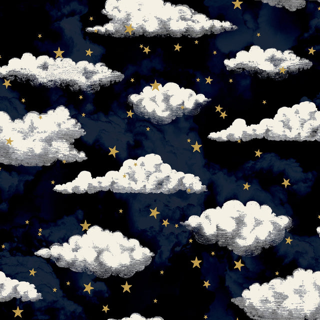 Arthouse Zeno Navy Starry Skies Clouds Wallpaper roll