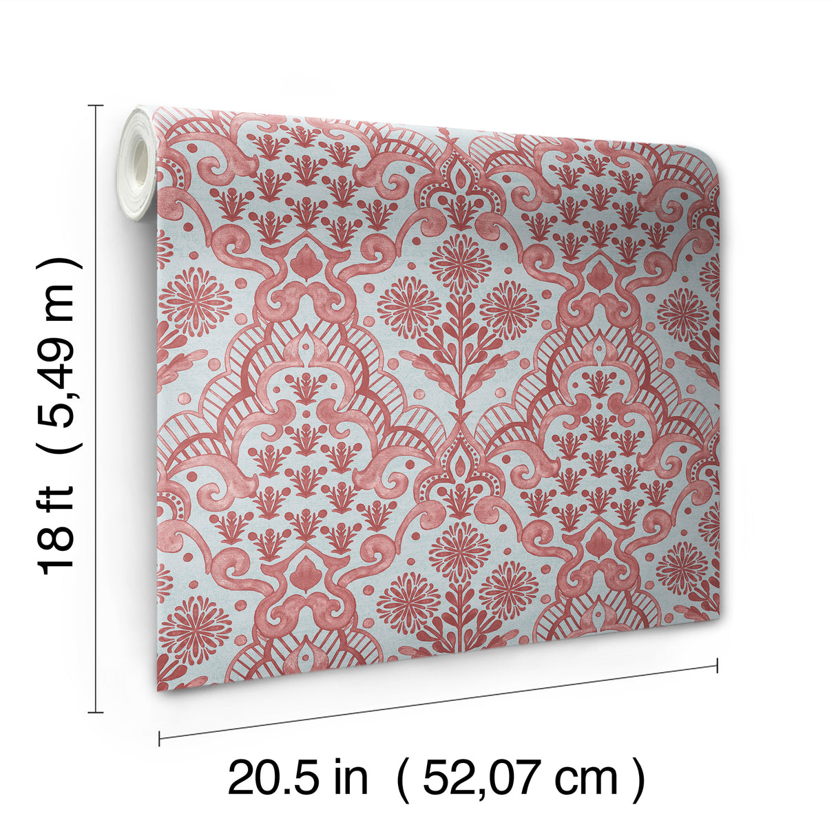 Brownstone Blooms Brick and Sky by NuWallpaper Brownstone Boys Botanical Damask Traditional Peel and Stick Wallpaper - BBS6550