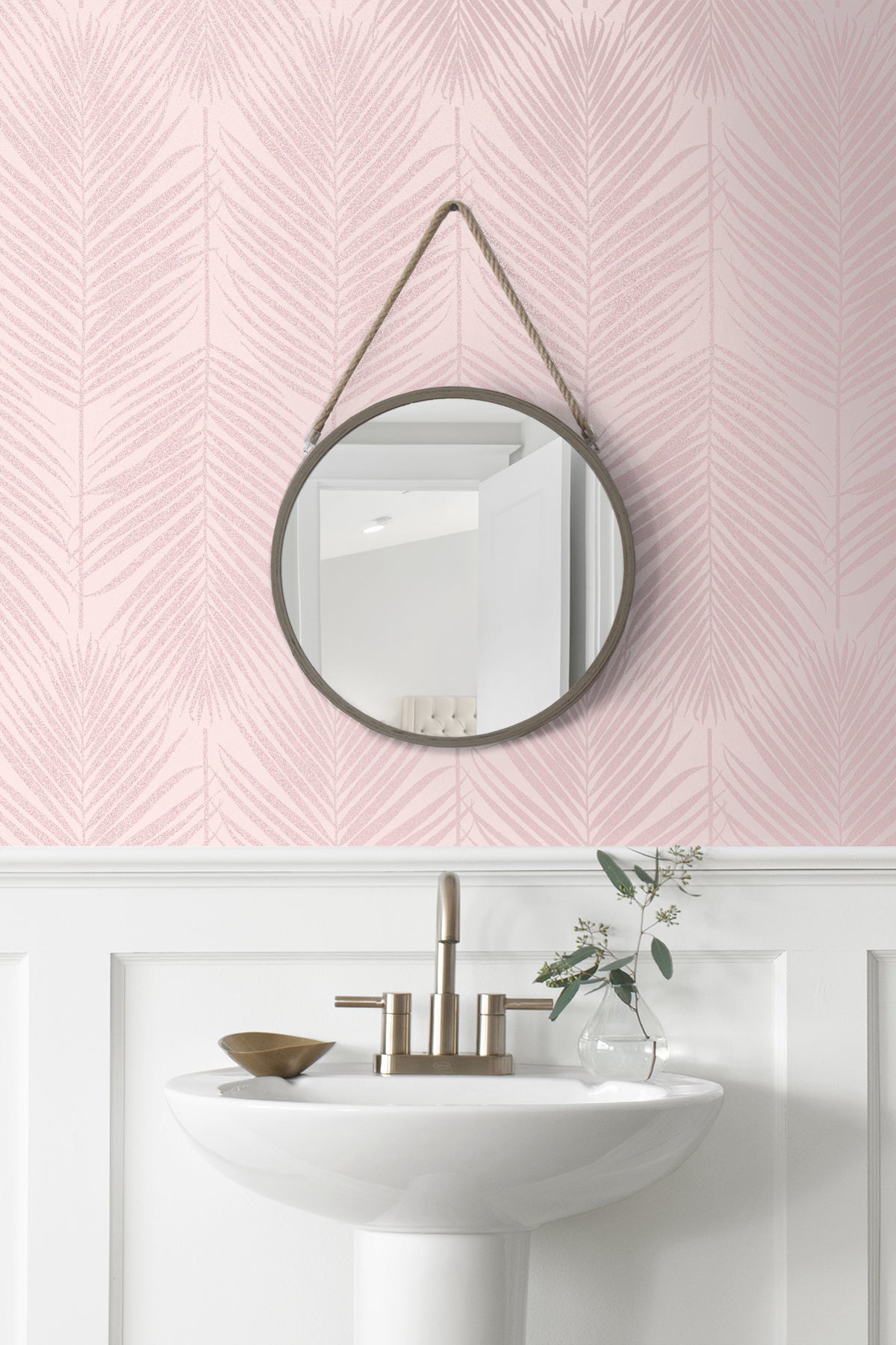 Persei Palm Blush by Etten Beaded Botanical Wallpaper – Seabrook Designs BD50001