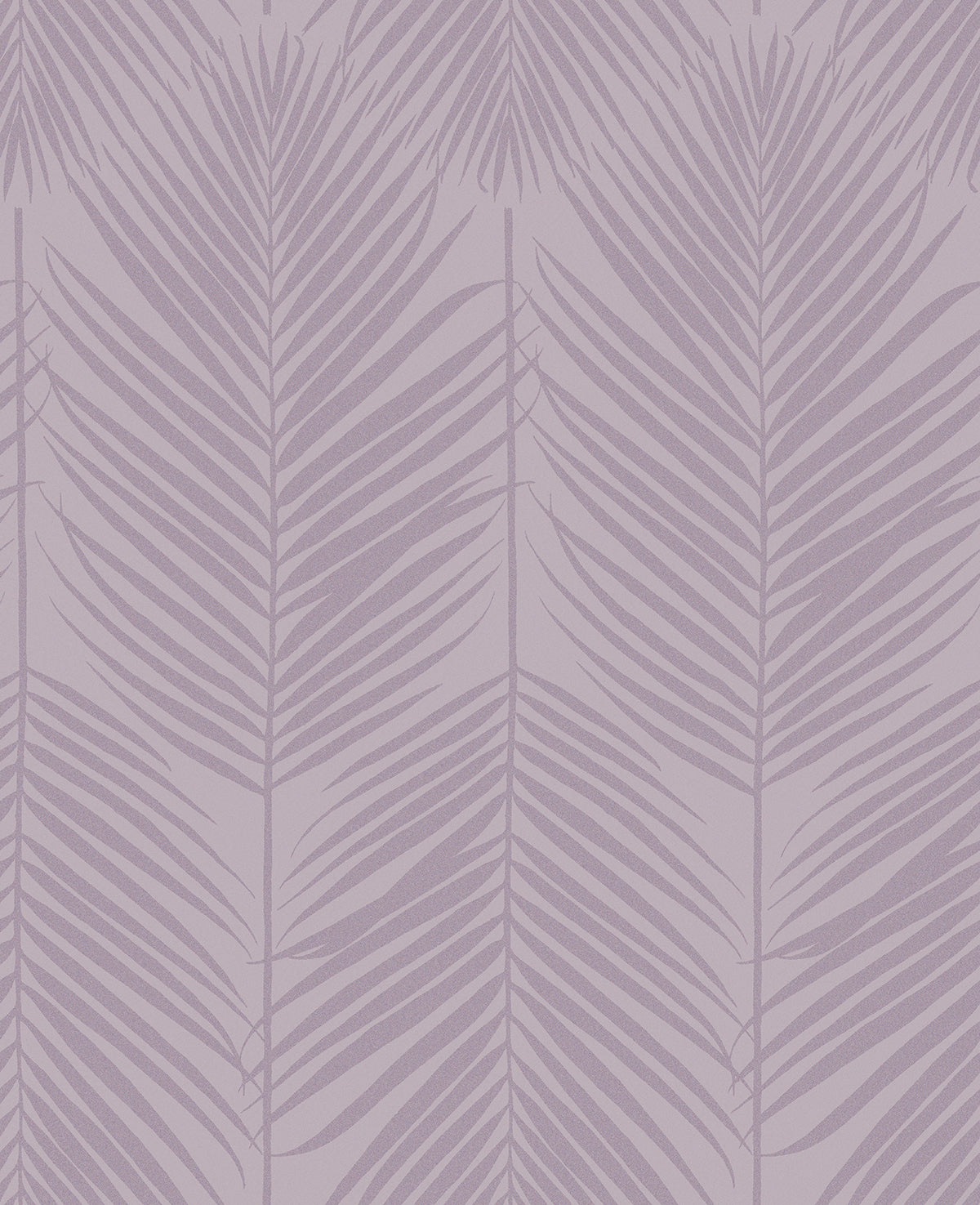 Persei Palm lilac botanical wallpaper with stylized palm fronds in a semi-gloss finish.