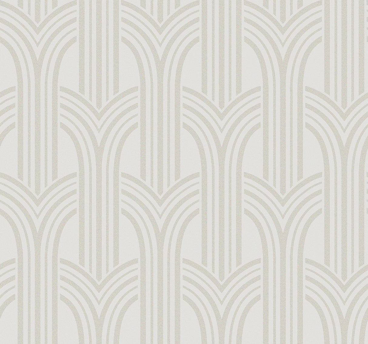 Déco Arches off-white pearlescent geometric wallpaper pattern