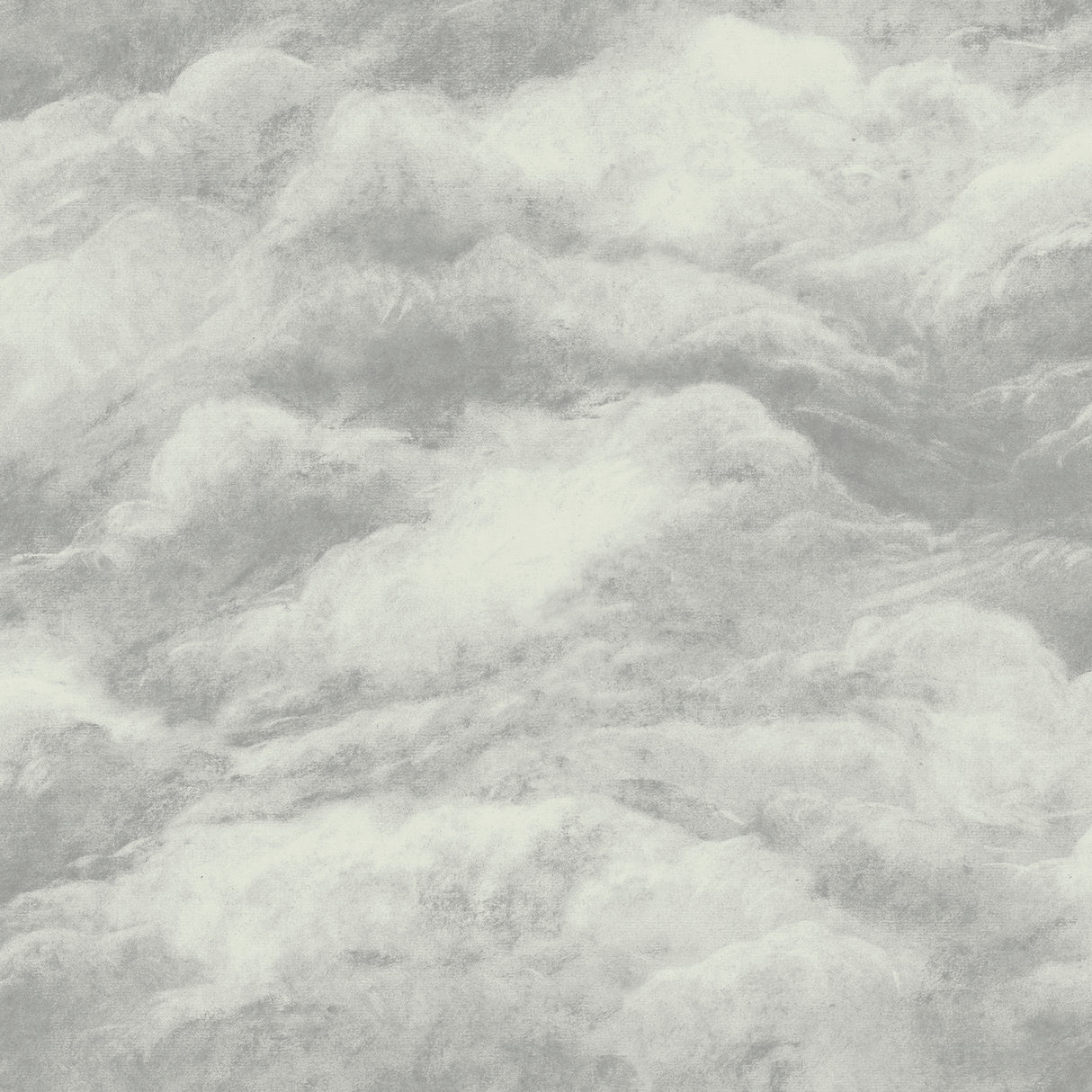 Belgravia Decor Nimbostratus Pewter Cloud Wallpaper roll and room scene