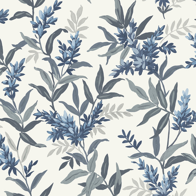 Olivia Blue Floral Wallpaper by Belgravia Decor – Brewster Home Fashions BG5905
