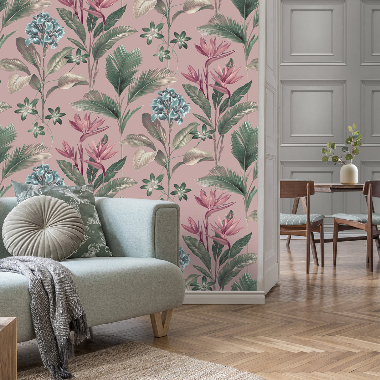 Oliana Pink by Belgravia Decor Floral Wallpaper – Brewster Home Fashions BG8485