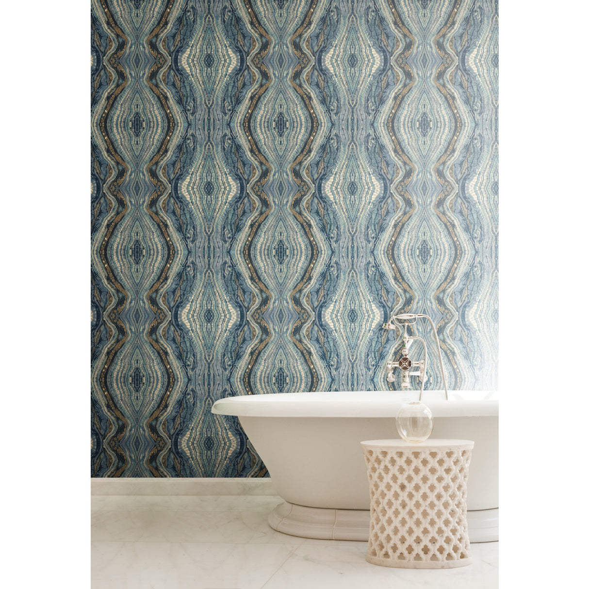 Kaleidoscope Blue by York Wallcoverings Abstract Wallpaper – York Wallcoverings BH8398