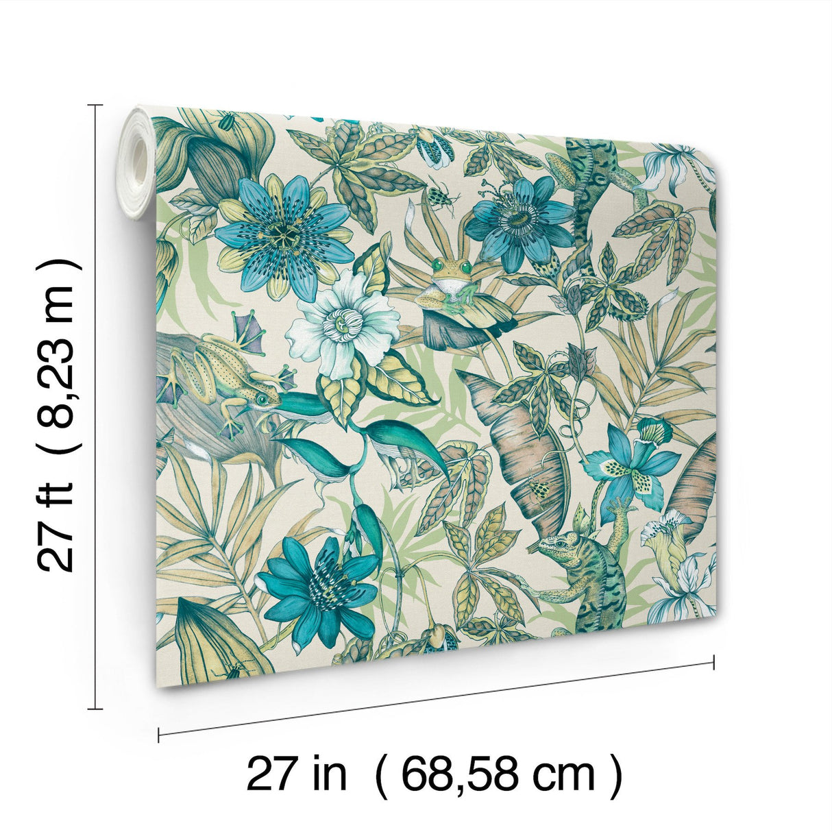 Rainforest Multicolor Wallpaper with Tropical Animals and Florals - York BL1705