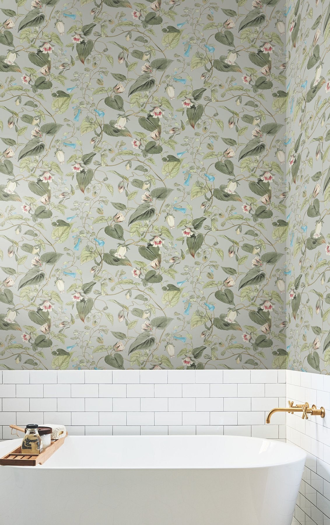 Moon Flower Dove Floral Non Woven Unpasted Wallpaper - York BL1712