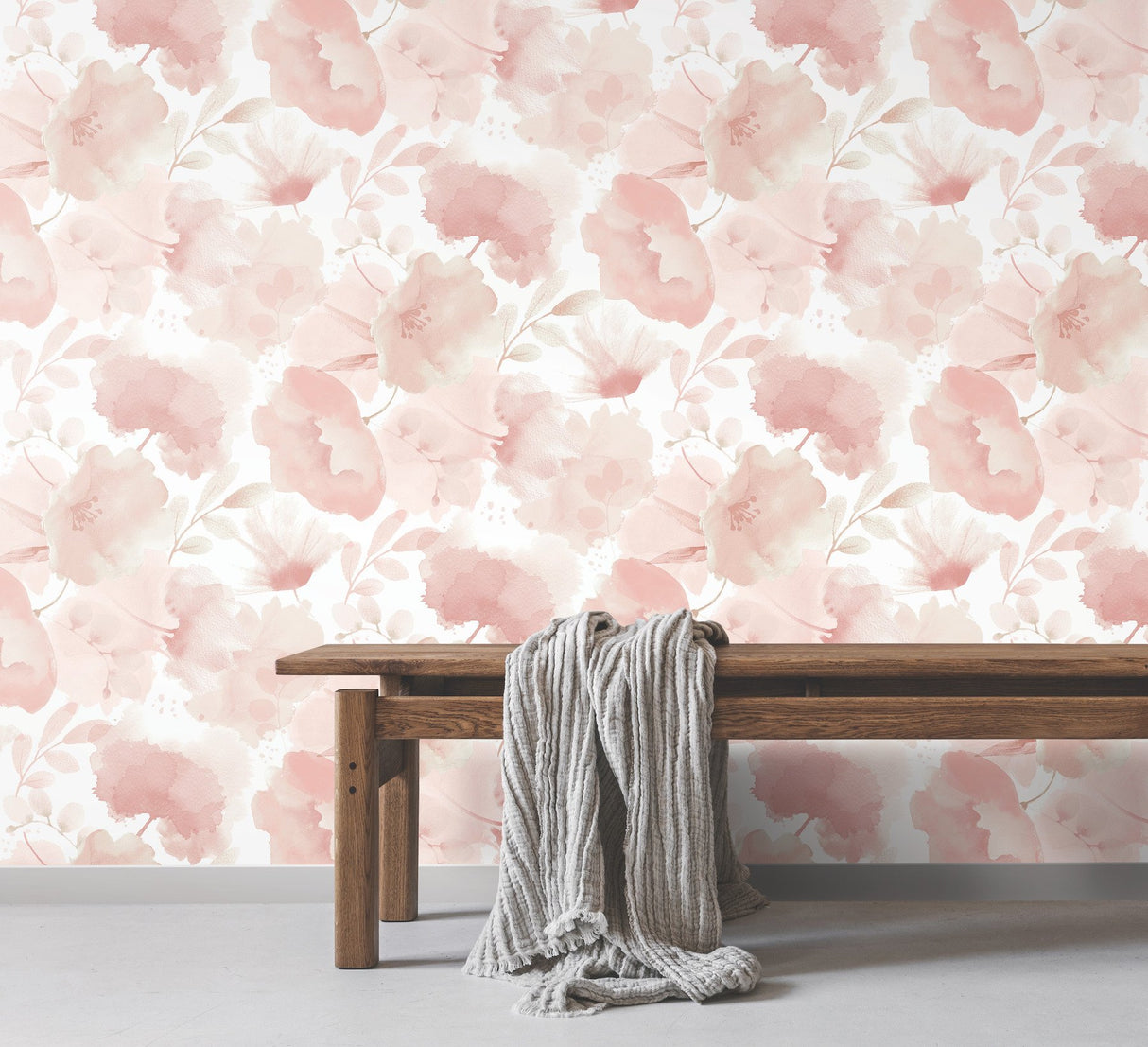 Watercolor Bouquet Blush Wallpaper with Floral Watercolor Motif - York BL1772