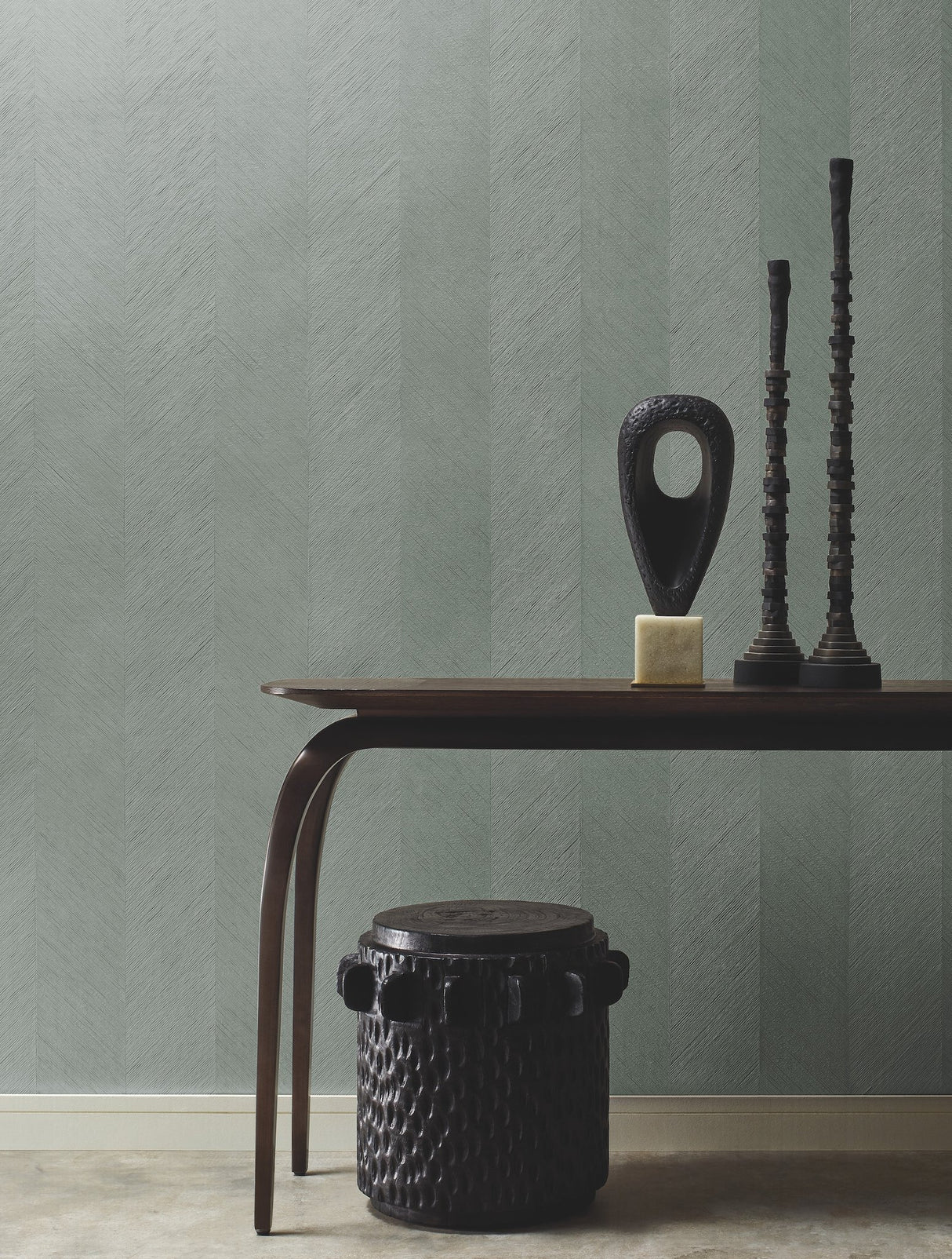 Chevron Blue Metallic Wallpaper with Metallic Chevron Pattern, Boho Luxe Non Woven - York BO6605