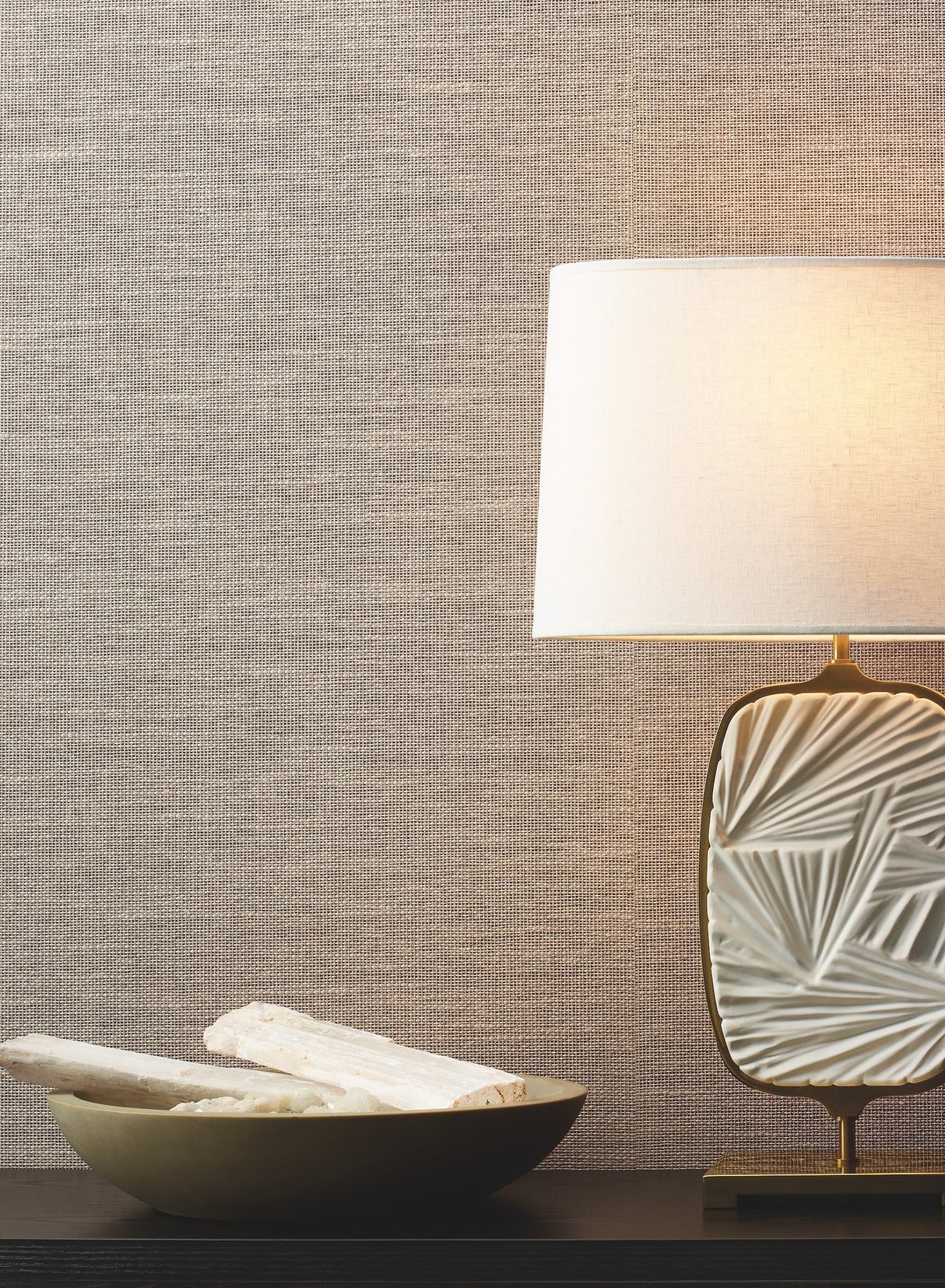 Paper & Thread Weave Beige Wallpaper with Natural Paper and Ramie Texture - York BO6612