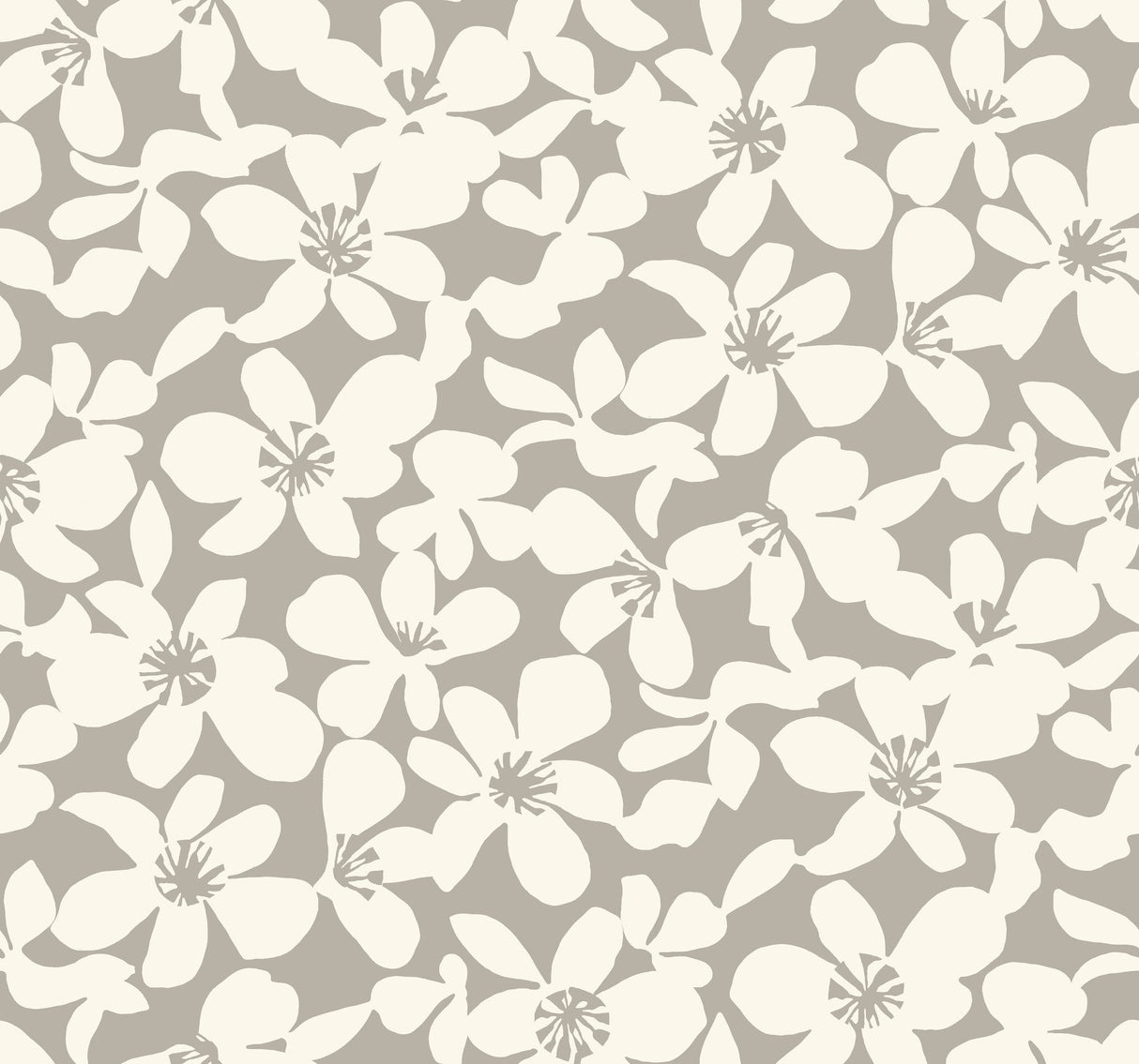 Free Spirit Brown Wallpaper with Bohemian Wildflower Silhouette - York BO6681