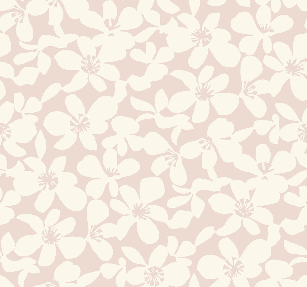 Free Spirit Pink Wallpaper with Bohemian Wildflower Silhouette Pattern - York BO6685