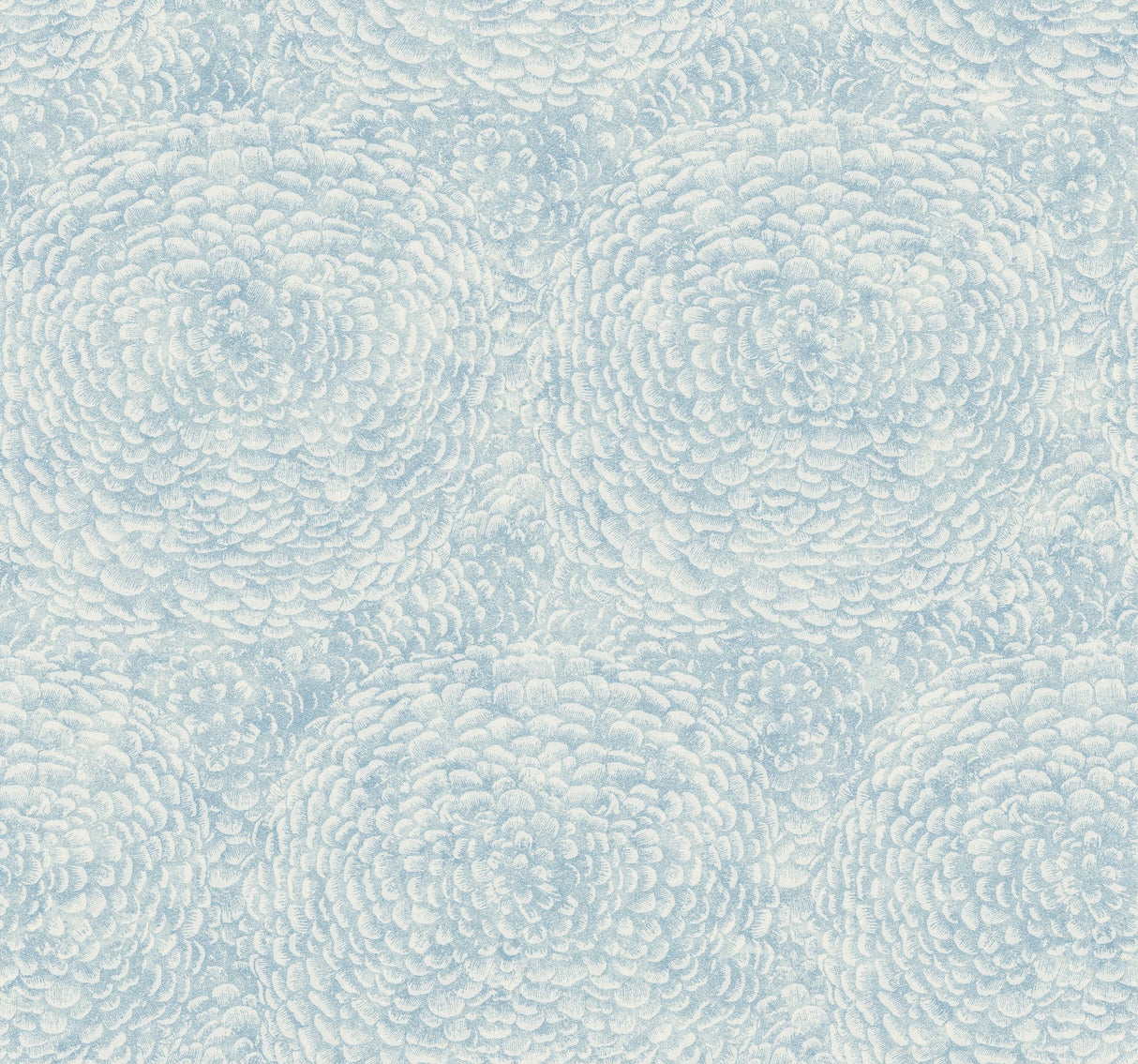 Floret Blue Wallpaper with Bohemian Floral Motif - York BO6754