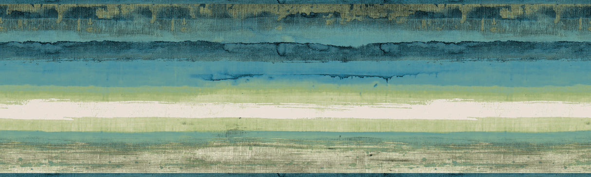 Mesa Green Wallpaper Border with Abstract Brushstroke Stripes - York BP8266BD