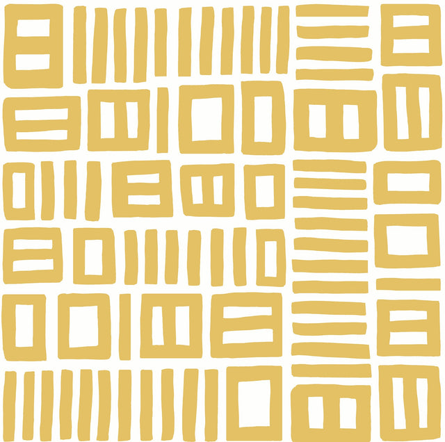 Traverse Yellow Peel & Stick Wallpaper with Modern Geometric Abstract Pattern - NuWallpaper BPS4056