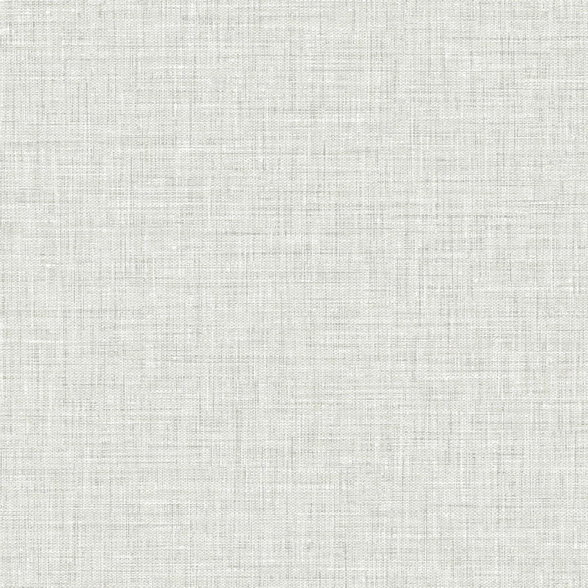 Easy Linen wallpaper in Heather Gray with a subtle linen texture and matte finish.