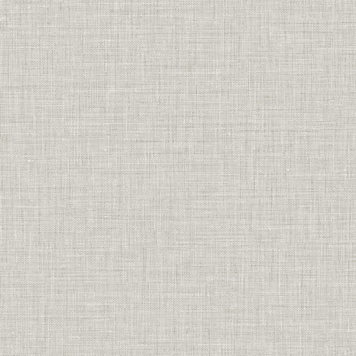 Subtle silver-grey linen texture matte vinyl wallpaper
