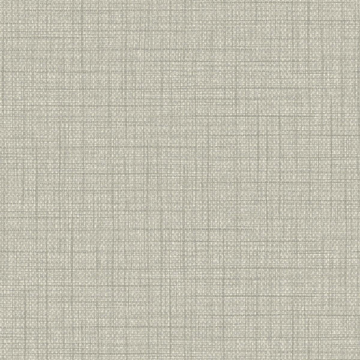 Woven Raffia faux grasscloth wallpaper in gray with a subtle metallic finish