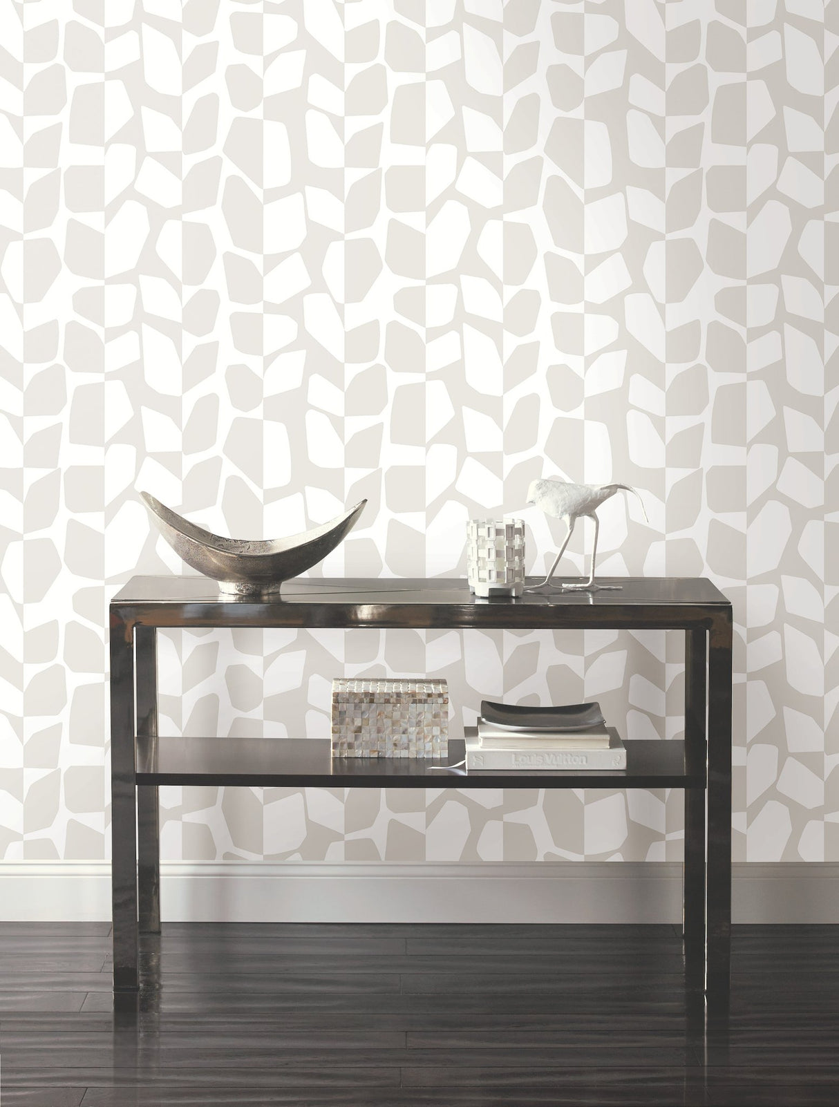 Primitive Vines White & Cream Geometric Non Woven Wallpaper - York BW3891
