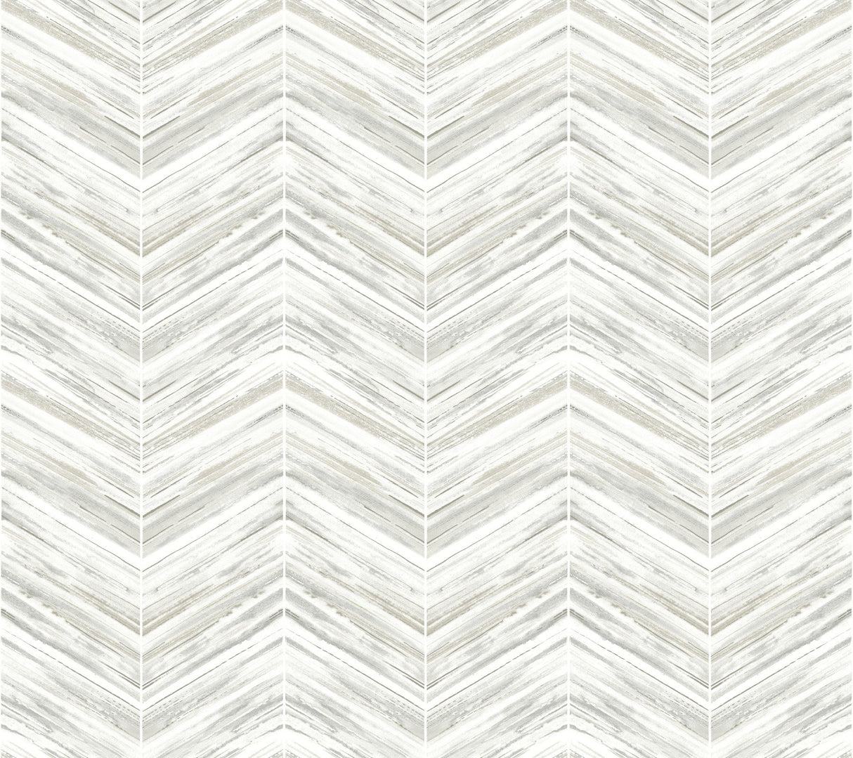 Petite Watercolor Chevron White & Grey Wallpaper with Geometric Watercolor Chevron Pattern - York BW3913