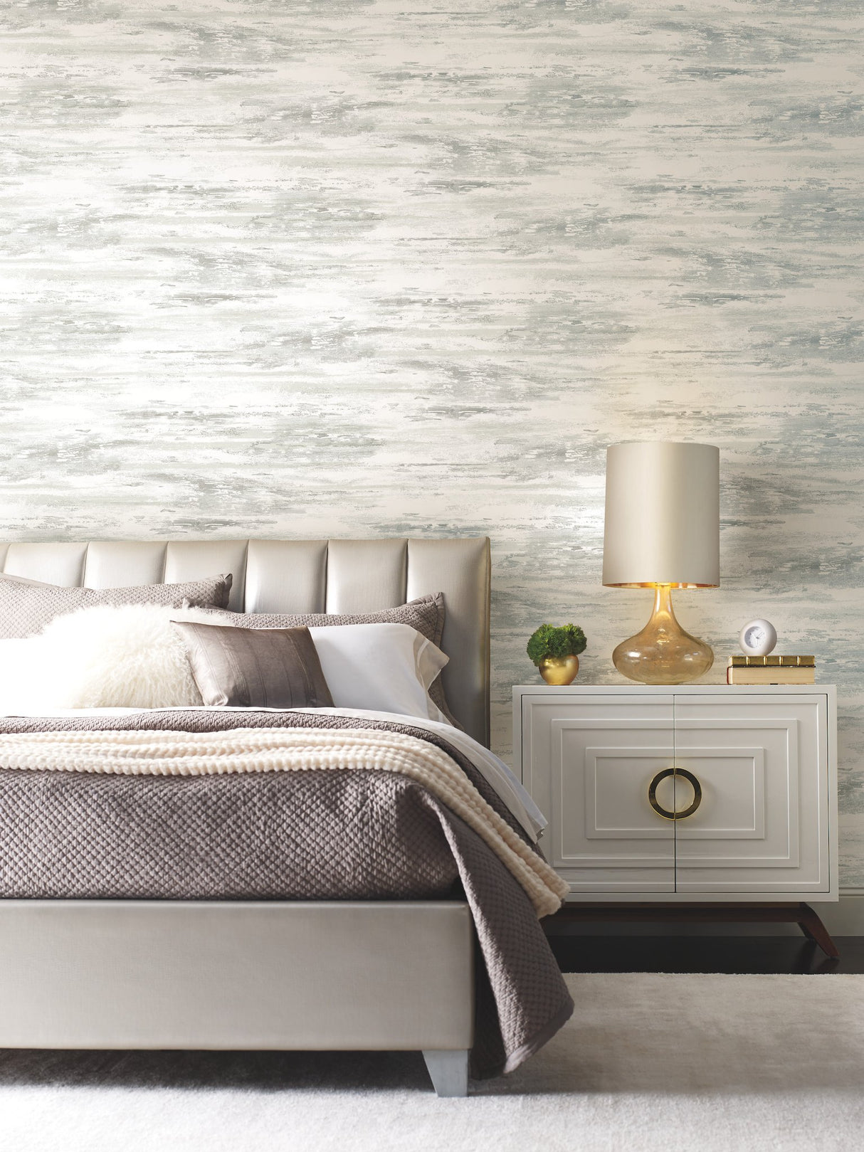 Birch Bark Texture Pearl Wallpaper with Textured Sure Strip in Pearl - York BW3963