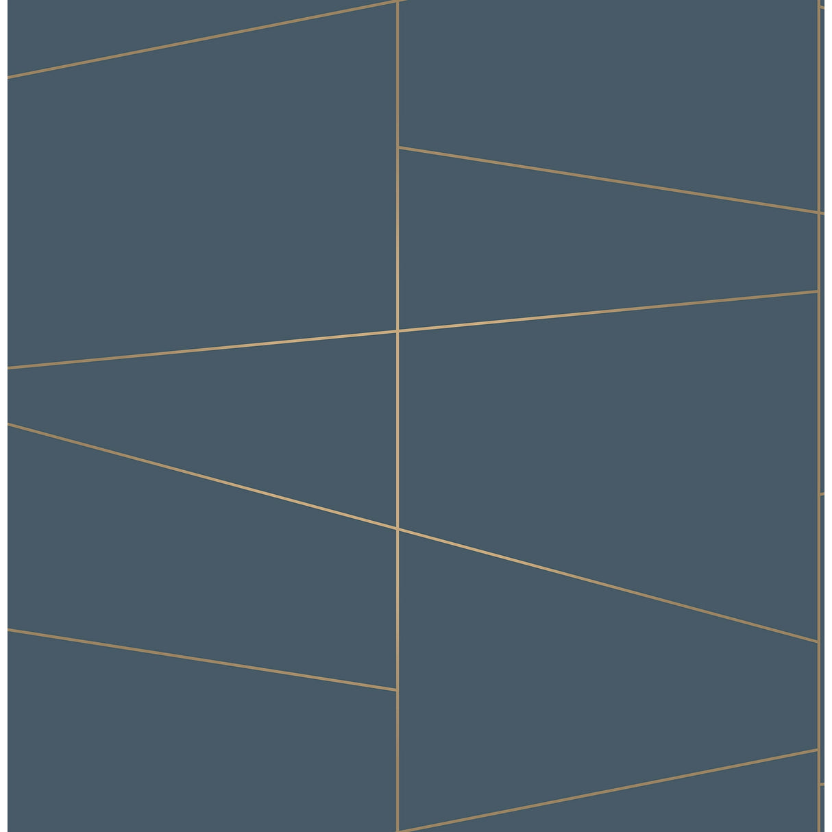 Fairmont Blue Deco Fracture geometric wallpaper with gold lines on a deep blue ground by Brewster, roll UW24789.