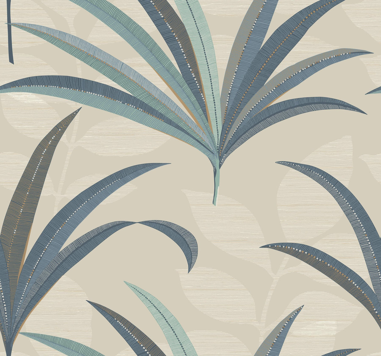El Morocco Palm Beige Wallpaper with Botanical Palm Motif - York CA1552