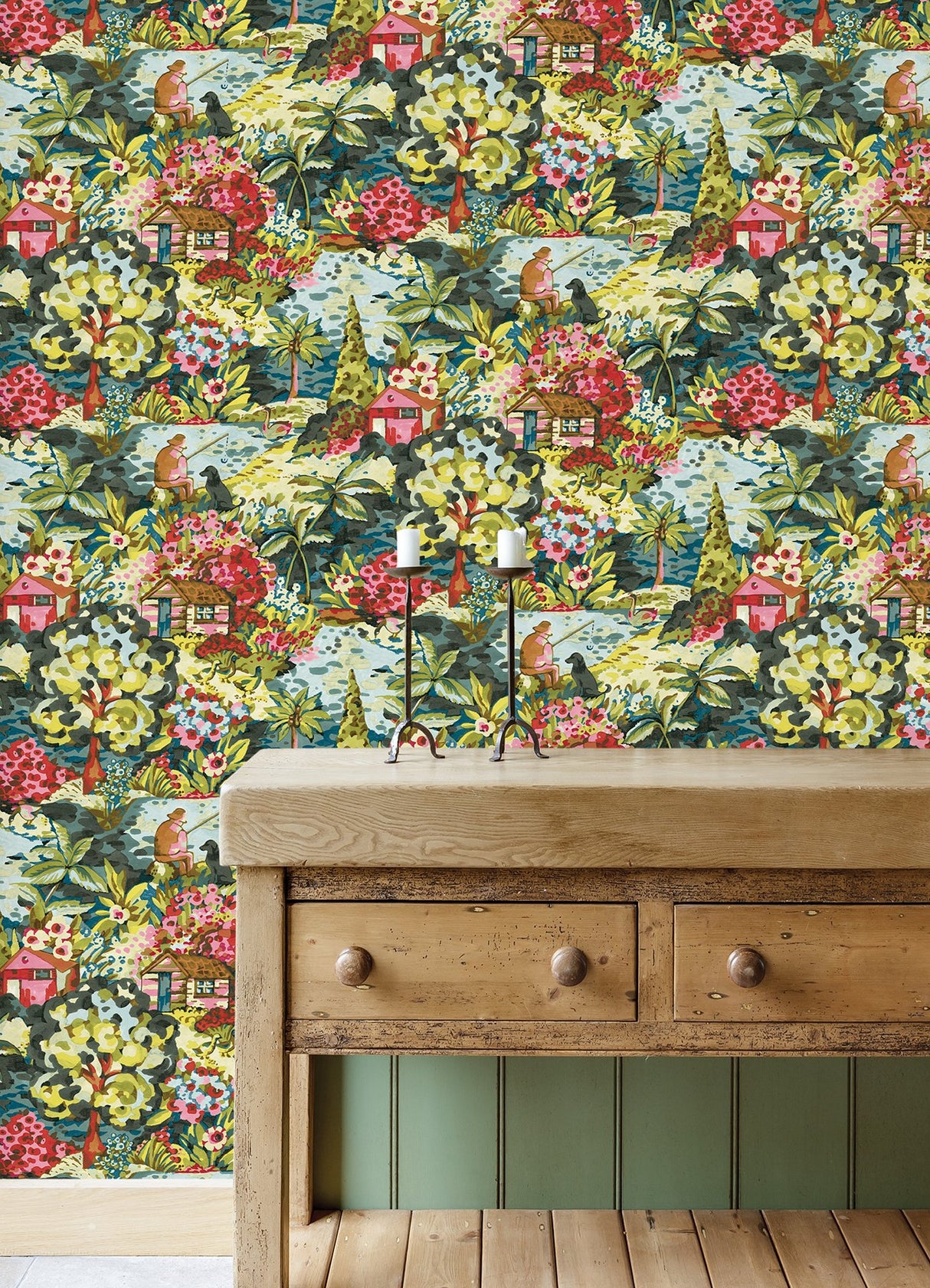 le Forestier Multicolor Peel & Stick Wallpaper with Whimsical Botanical Floral Pattern - CBS4503
