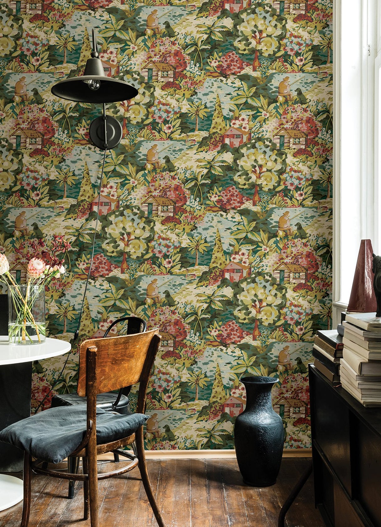 le Forestier Spice Peel & Stick Wallpaper with Whimsical Botanical Floral Pattern - Brewster CBS4504