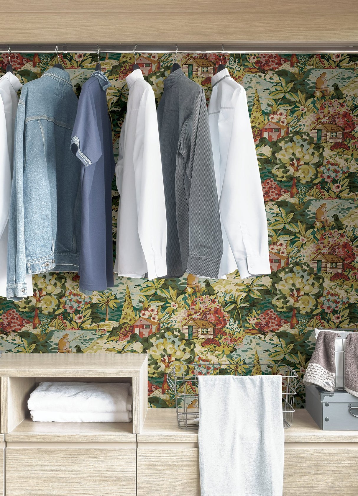 le Forestier Spice Peel & Stick Wallpaper with Whimsical Botanical Floral Pattern - Brewster CBS4504